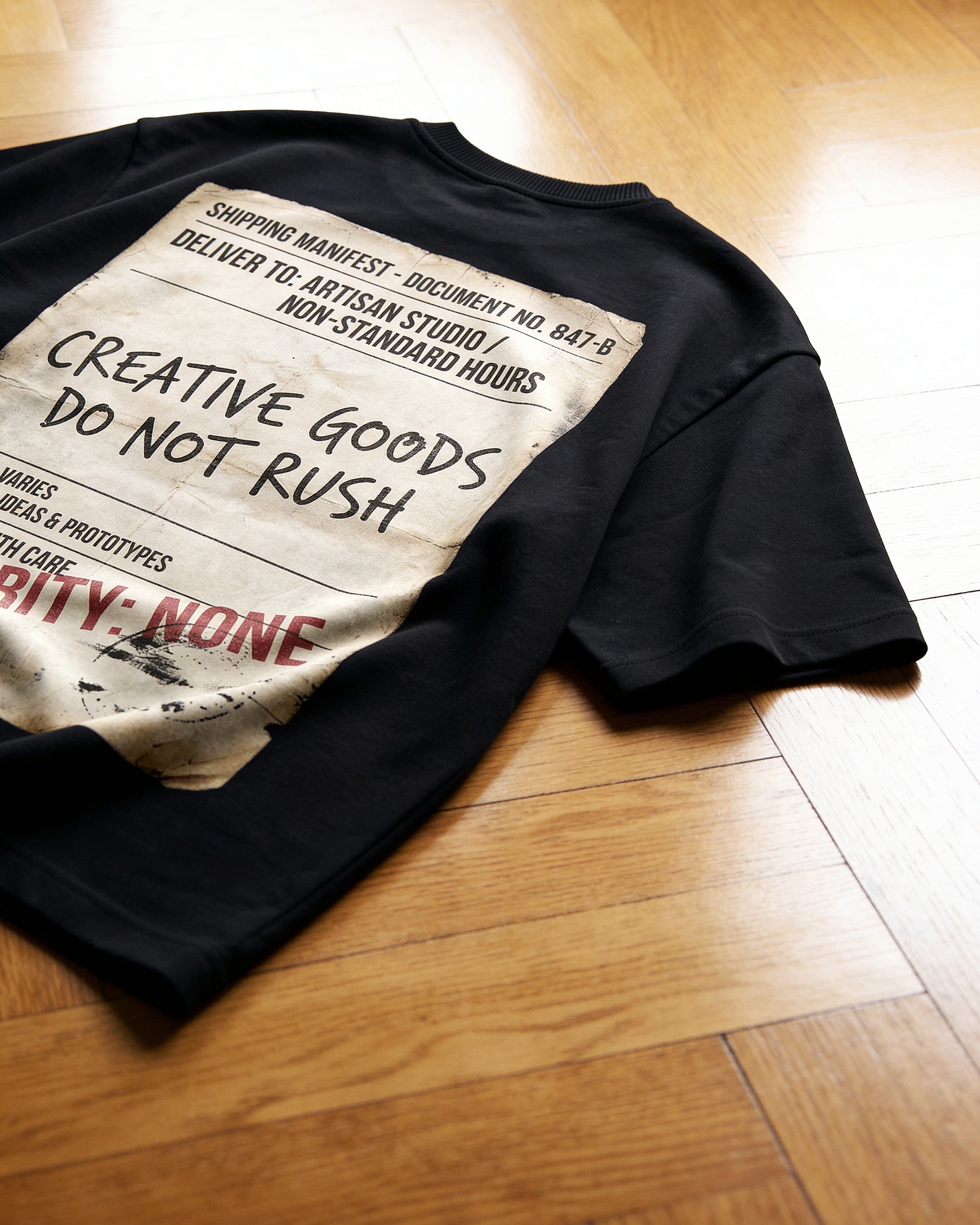 HANDLE WITH CARE OVERSIZED T-SHIRT