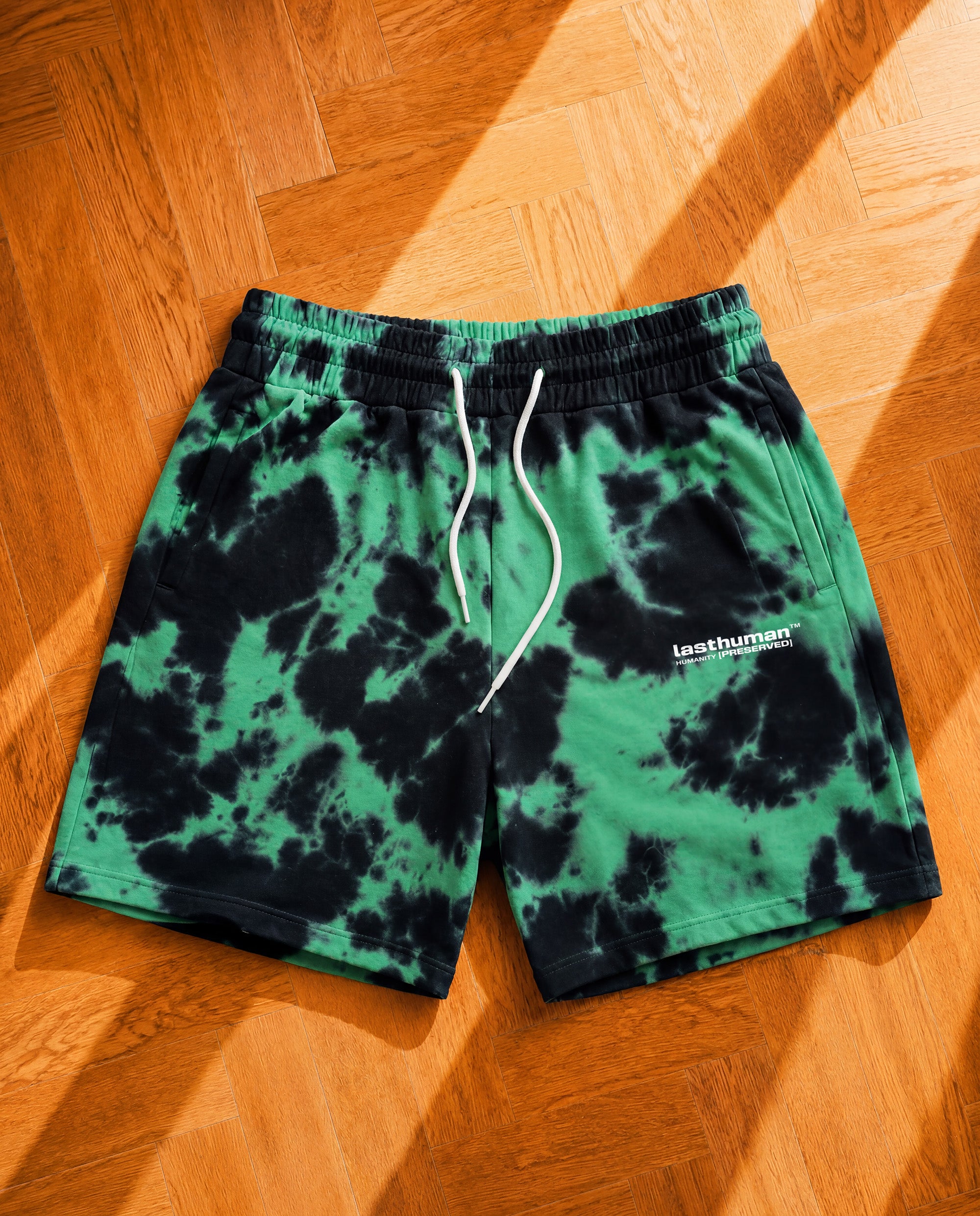 Human Error — Signature Green & Black Terry Shorts