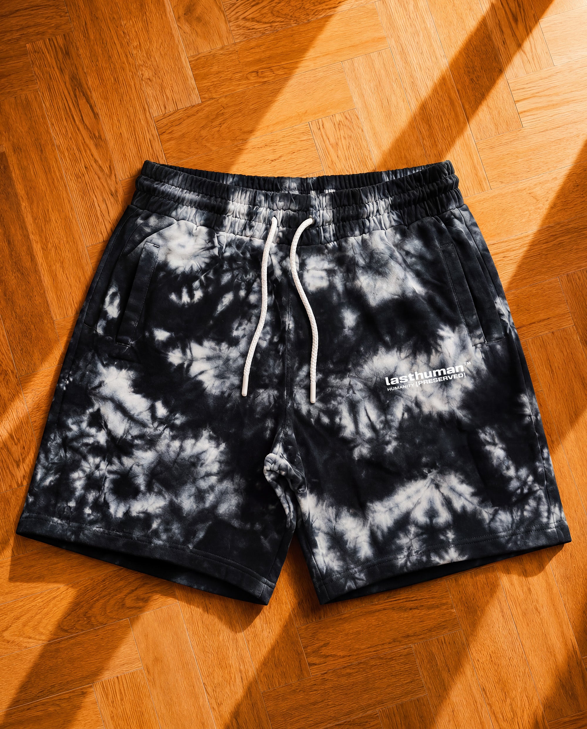 Human Error — Signature Black & White Terry Shorts