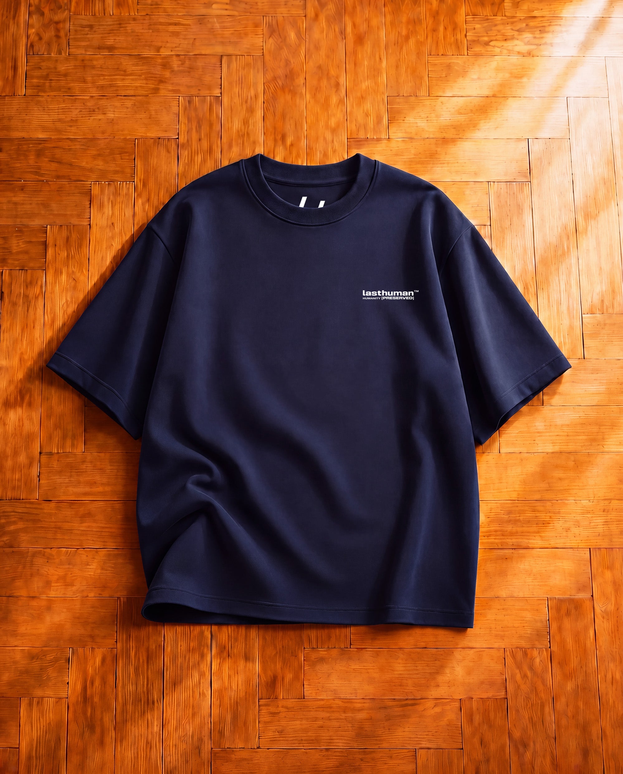 Humanity Preserved — Signature Navy Blue Oversized T-Shirt